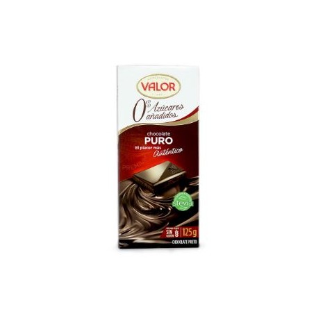 Valor Chocolate Puro S/azucar 125g.