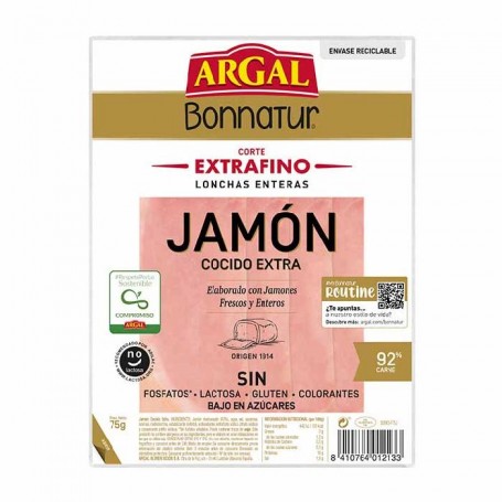 Bonnatur Jamon Cocido Loncha Finas 75g.