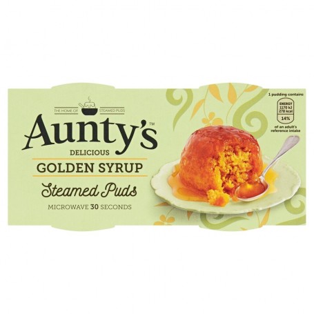 Auntys Golden Syrup Pudding 2x95gr.