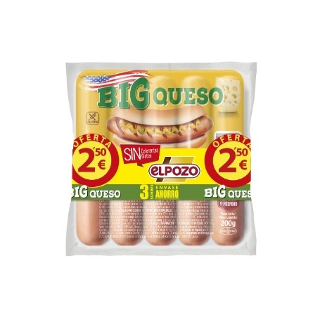 El Pozo Salchicha Big Queso Pack3u.