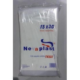 Bolsa Transparente Nevaplast 15x30 1kg.